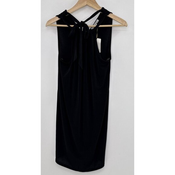 NWT Green Envelope Dress Women's‎ Sm Black Sleeveless Bow Tie Neckline Made USA - Picture 1 of 10
